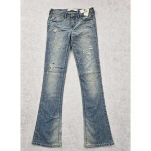 NWT Abercrombie & Fitch Mid Rise Skinny Bootcut Jeans Women's 2R 26x33 READ